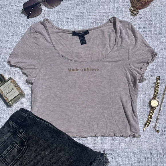 Forever 21 off-white loose graphic T size small - Picture 1 of 7